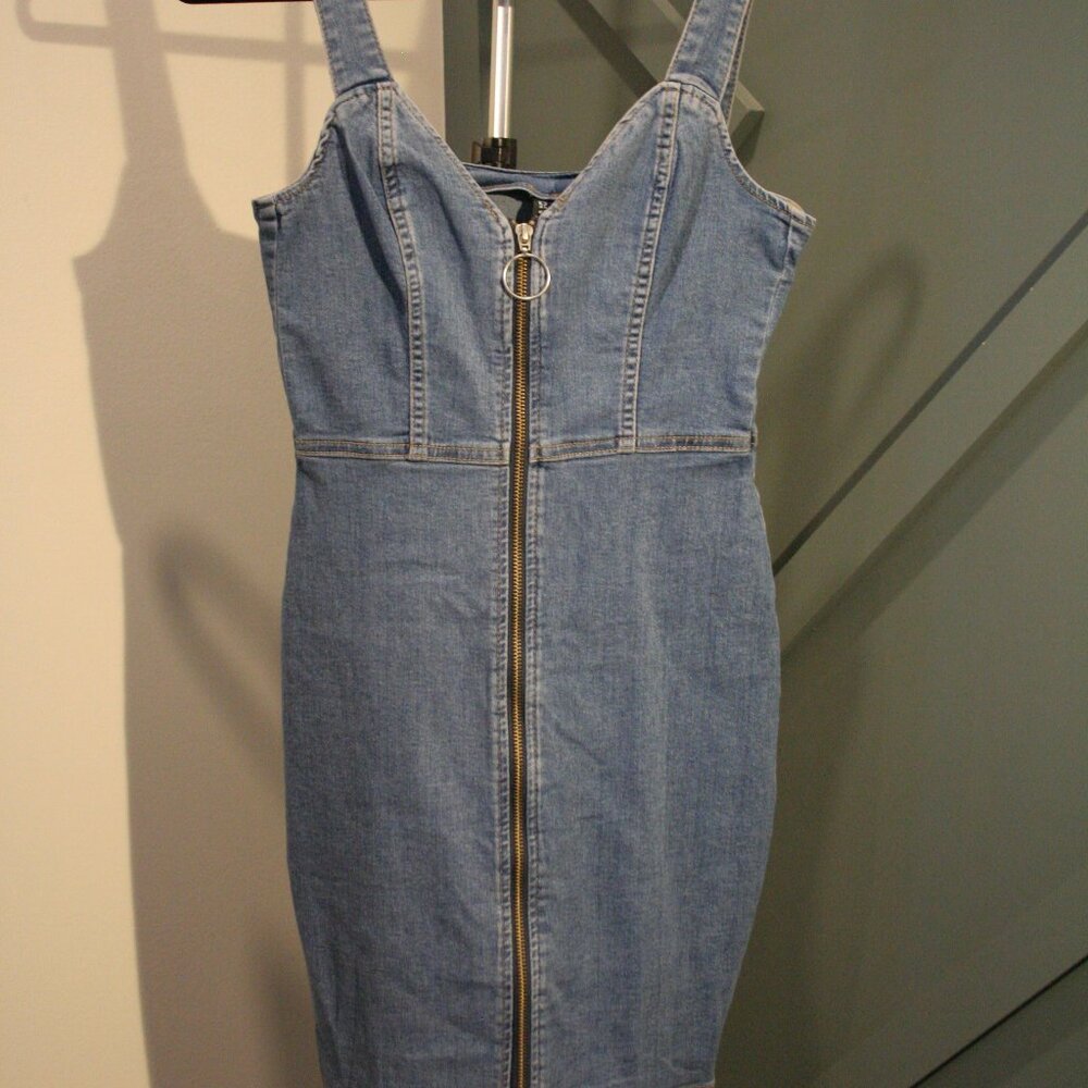 H&M DIVIDED Short Denim Zip Up Dress NWT